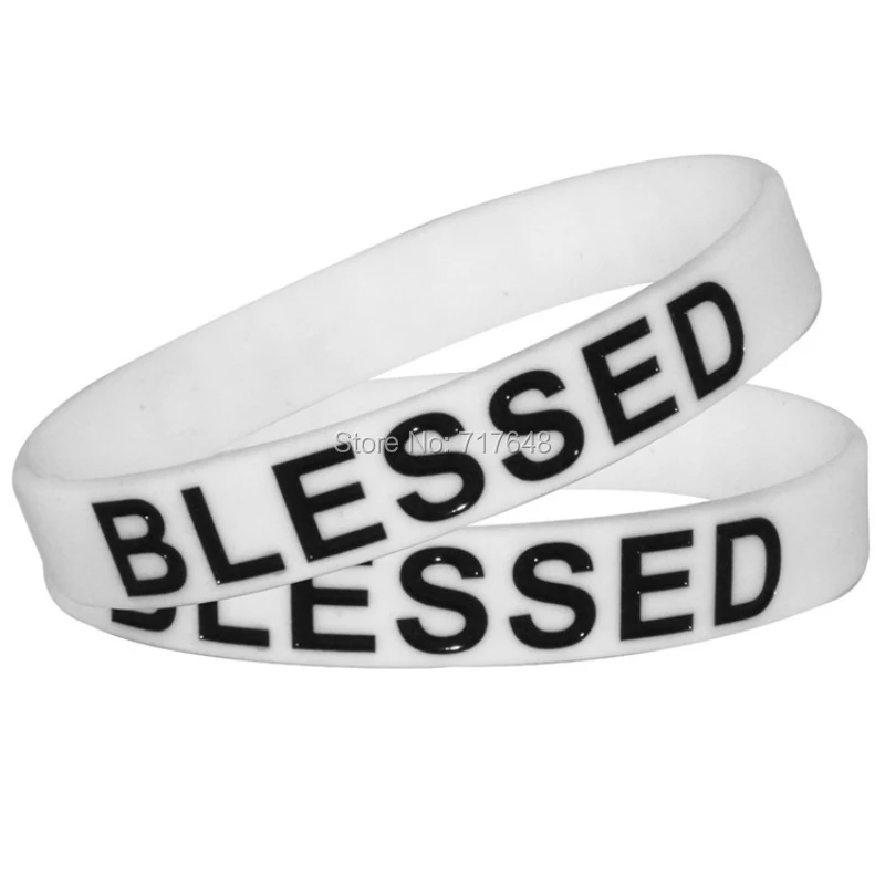 Силиконовый браслет blessed черный и белый 1 шт. бесплатная доставка | Украшения