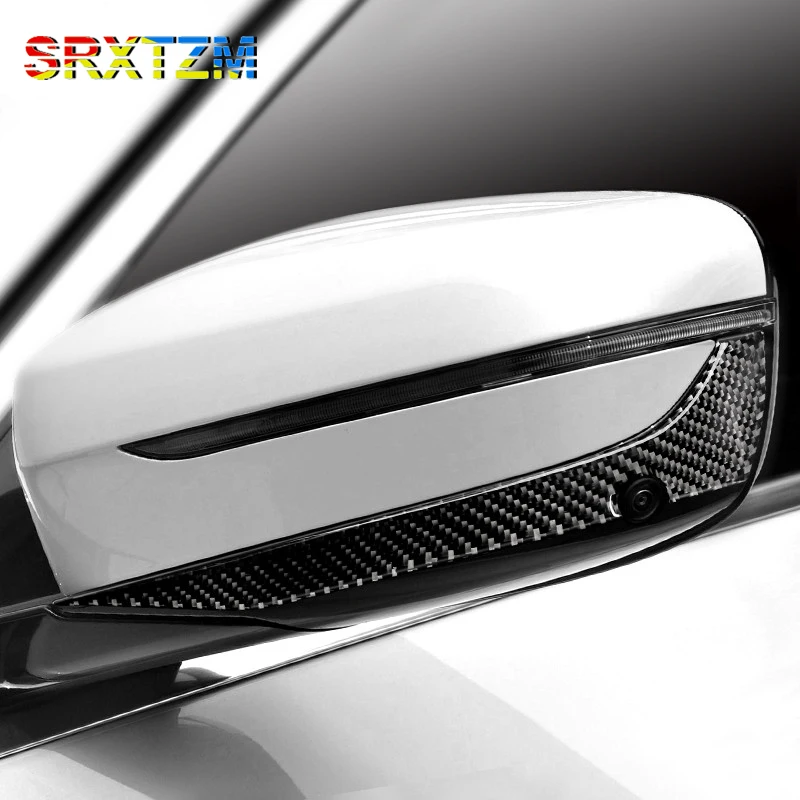 SRXTZM 2PCS Car Styling Carbon Fiber Rearview Mirror Decoration Cover Sticker Trim For Bmw G30 G11 5 Series 7 Newest | Автомобили и