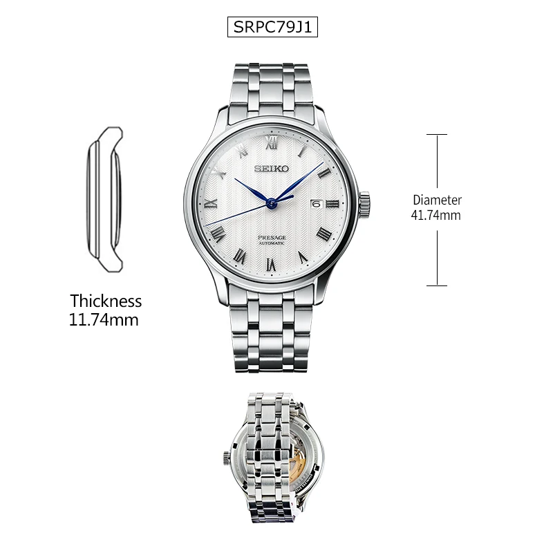 SRPC79J1 Оригинальные SEIKO часы Presage автоматические механические часы 3 бар Водонепроницаемость SRPC83J1 SRPC79J1 SRPC81J1 глобальная гарантия - Цвет: SRPC79J1