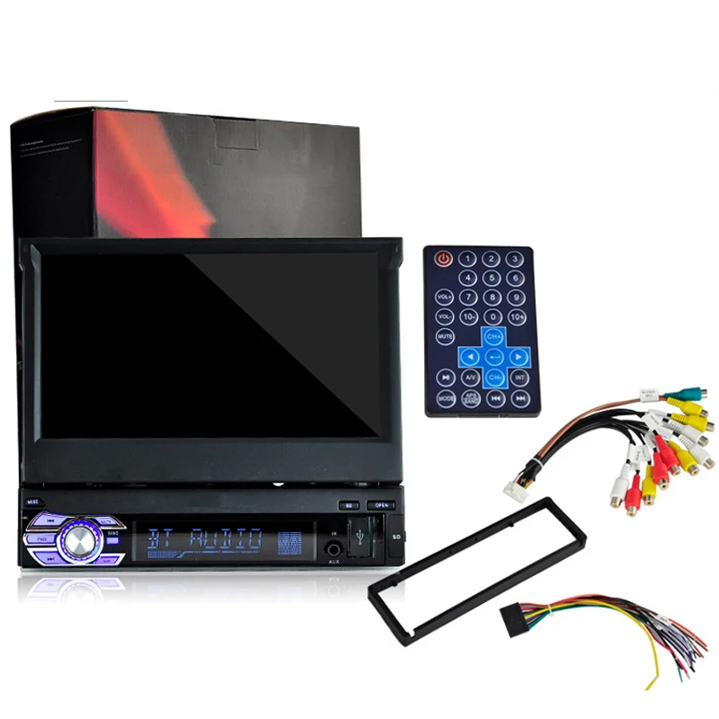 

Car Radio 7 Inch HD Touch Screen telescopic MP5/ MP4 car Player autoradio Bluetooth AUX Stereo Radio Remote Control In Dash