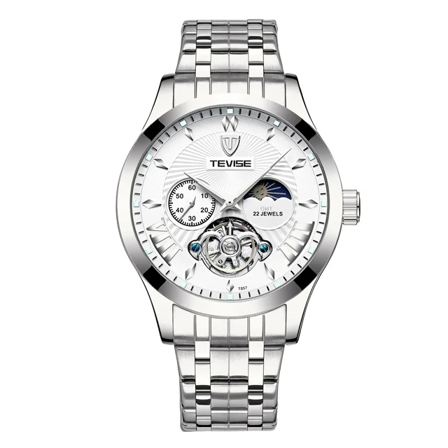 SR WT Tourbillon Tevise Лидирующий бренд Мужские механические часы автоматические Модные Роскошные мужские часы из нержавеющей стали Relogio Masculino - Цвет: SR WT