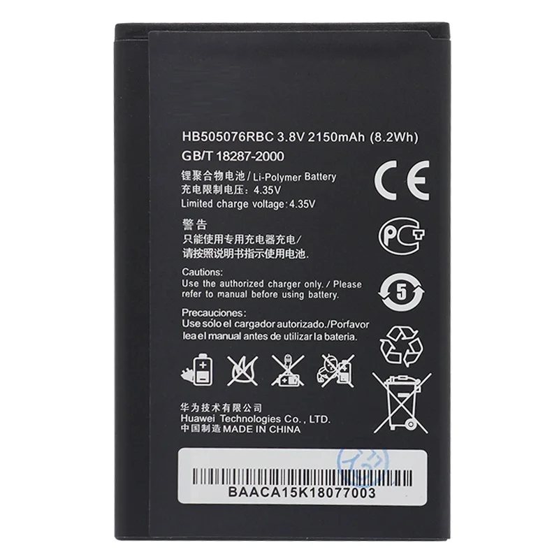 

Оригинальный литийионный аккумулятор antirr HB505076RBC для телефона Huawei G606, G610, G610S, G700, G710, G716, A199, C8815 Y600D-U00, Y610, Y3 ii