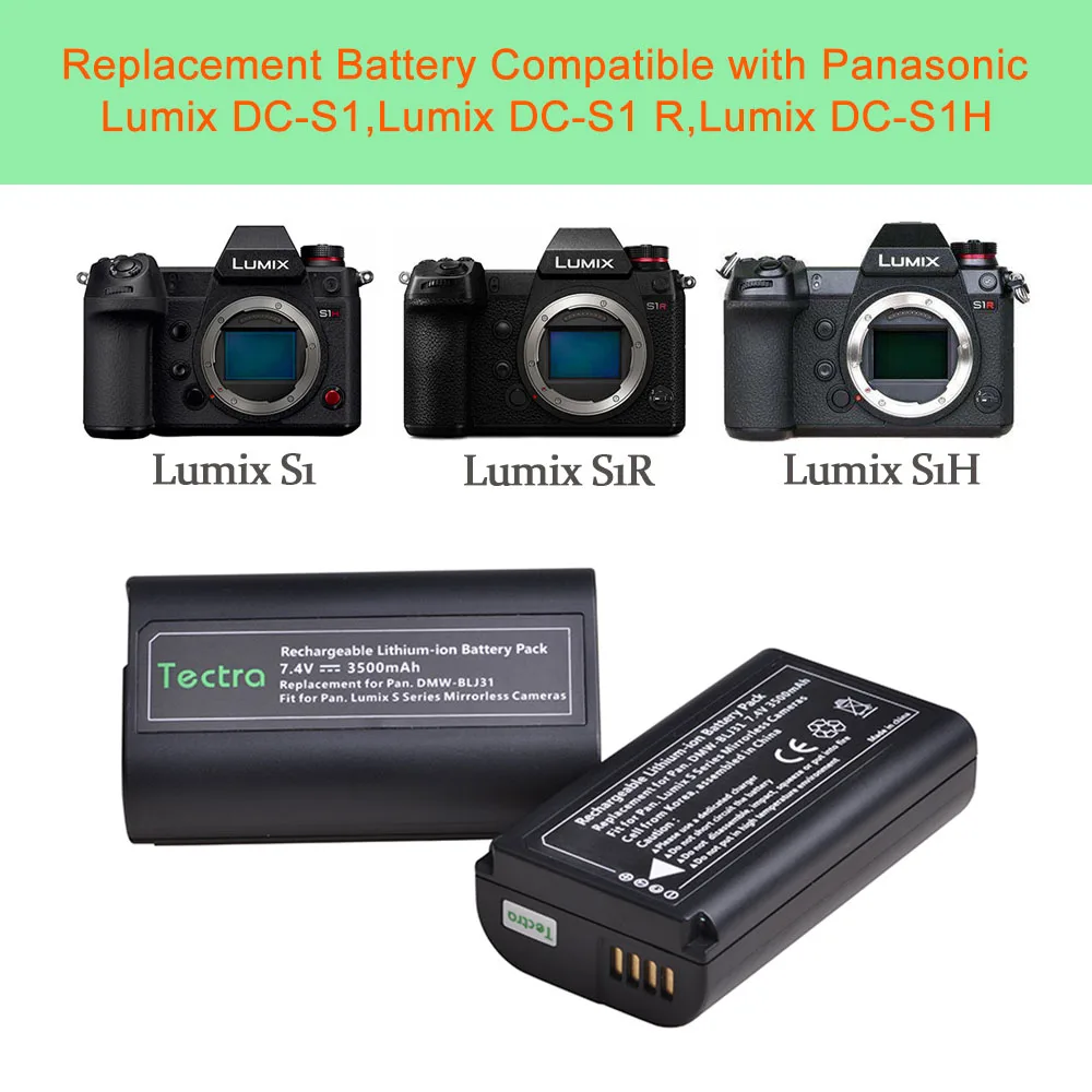 Tectra 3500mAh 1 шт DMW BLJ31 DMWBLJ3 литий ионный аккумулятор для Panasonic LUMIX S1 S1R S1H беззеркальных
