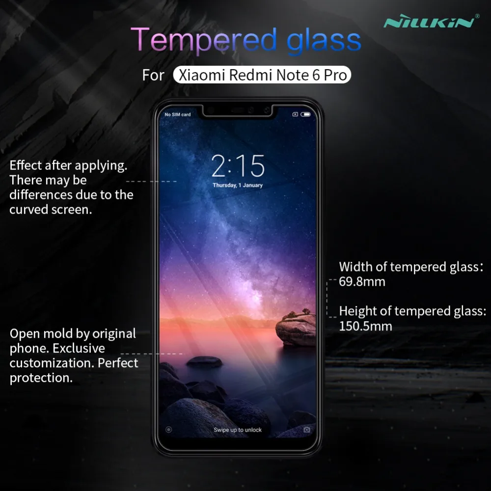 Для Xiaomi Redmi Note 6 Pro Защитная пленка для экрана Nillkin стеклянная анти-взрыв