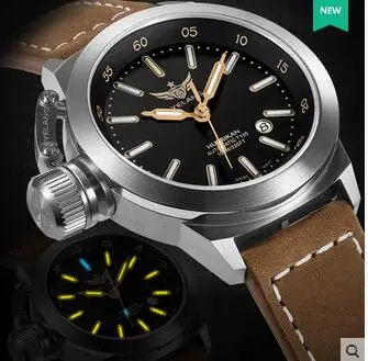 Yelang Мужские автоматические часы тритий светильник T100 Switzerland ETA2824 Move men t 25Jewels военные наручные часы Дата, сапфировое кожа - Цвет: 4