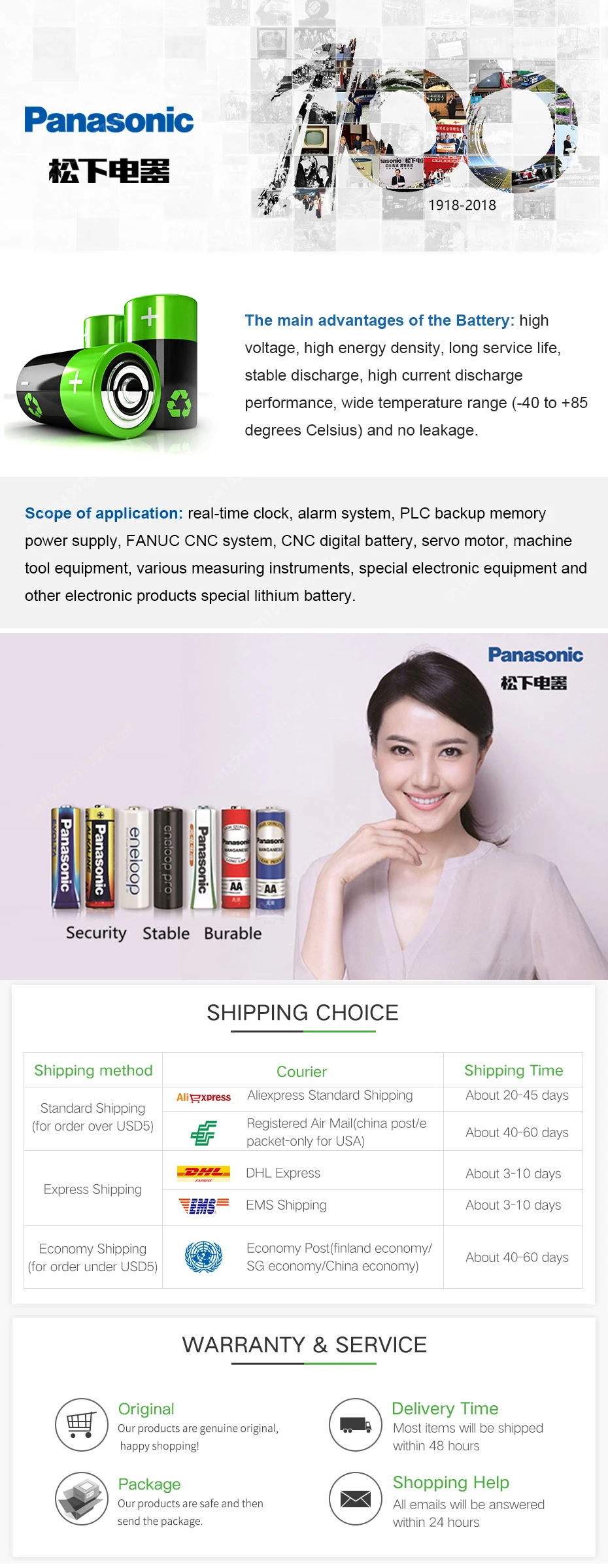 Panasonic 4 шт./лот BR-2/В 3AGCT4A 6 В батарея PLC BR-2/3AGCT4A литий-ионный батареи с коричневый ремень крюк plug