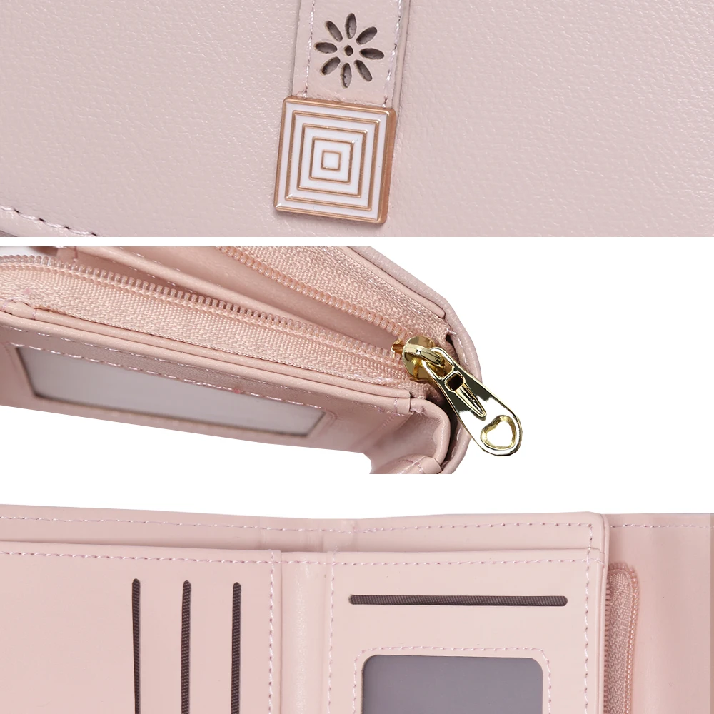 2019 New Fashion Women Wallets Leather Zipper Wallet Women's Short Design Purse Coin Purses Card Holder Clasp Cartera Mujer | Багаж и