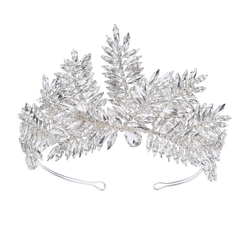 

Gorgeous Handmade European Wedding Hair Tiaras Crown Spark Crystal Branch Hair Accessories Hairwear Headband Jewelry