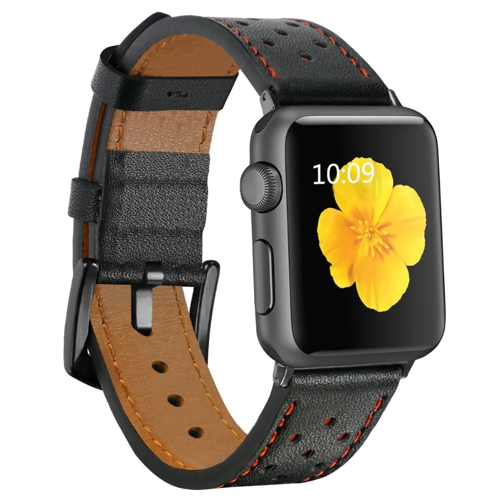 Vizcannoe кожаный ремешок для Apple Watch группа Винтаж лошадь часы полосы 42 мм|Ремешки