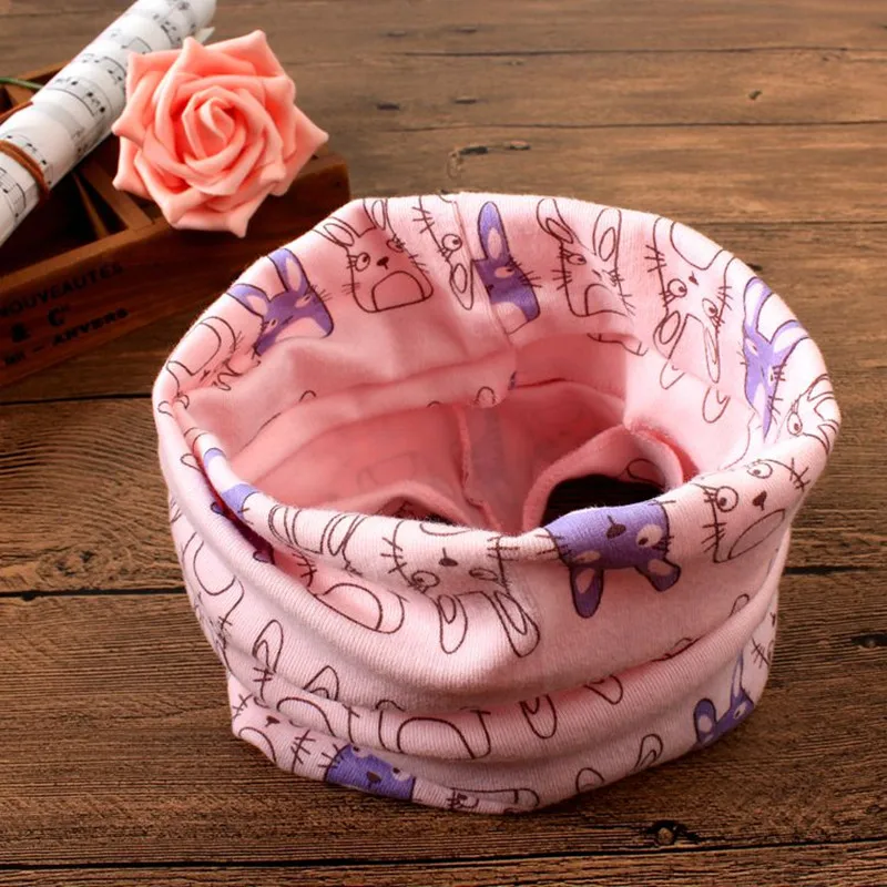 Новый хлопковый Детский шарф с круглым кольцом изображением собаки кролика кота