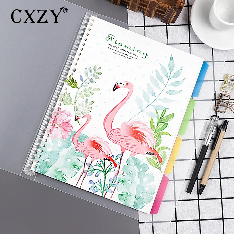 

CXZY A5/B5/A4 Flamingo detachable spiral loose leaf Notebook paper sketchbook travel journal filofax Planner bullet agenda 4B826