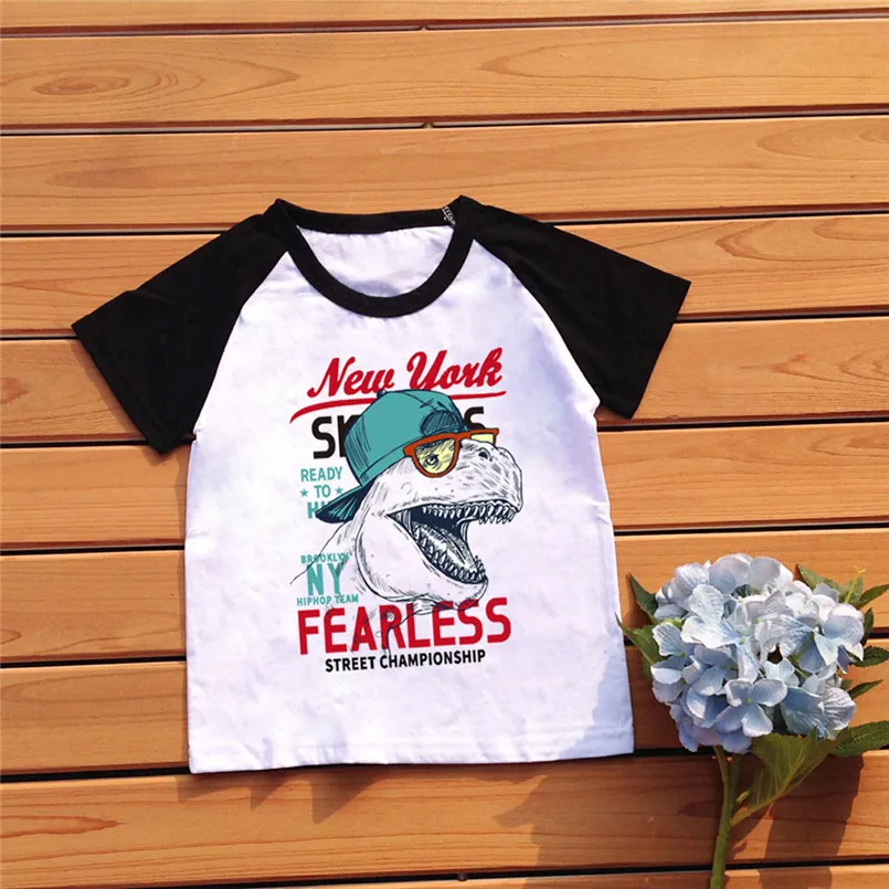 Детская футболка с рисунком динозавра для мальчиков Лидер продаж джемпер Топы