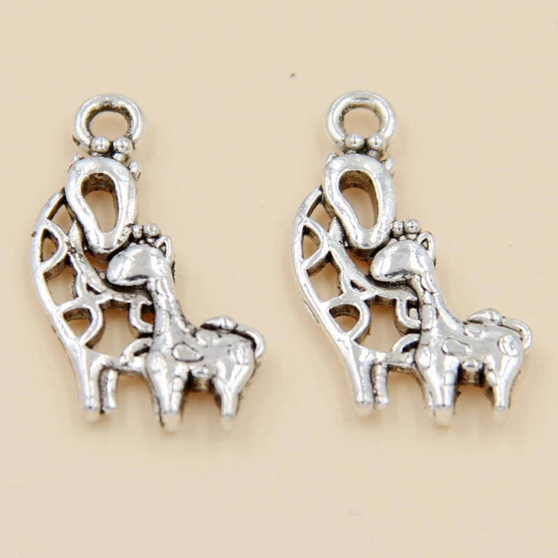 Оптовая продажа 60 шт тибетские серебряные Животные Жираф Подвески 20x14мм|Шармы| |