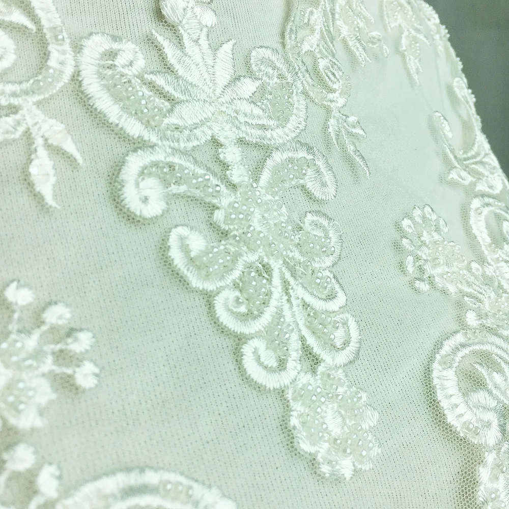 Seeds Beaded Embroidered Lace Patch Sew On Applique Patches For Wedding Dress Embroidery Appliques Parches 45x42cm AC1288 | Дом и сад