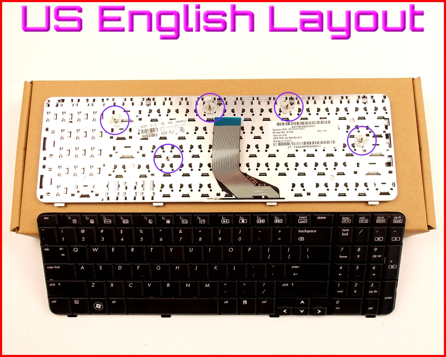 

New Keyboard US English Version for HP/Compaq 539618-001 517865-001 AE0P6U00310-0P6 532818-001 532819-001 Laptop