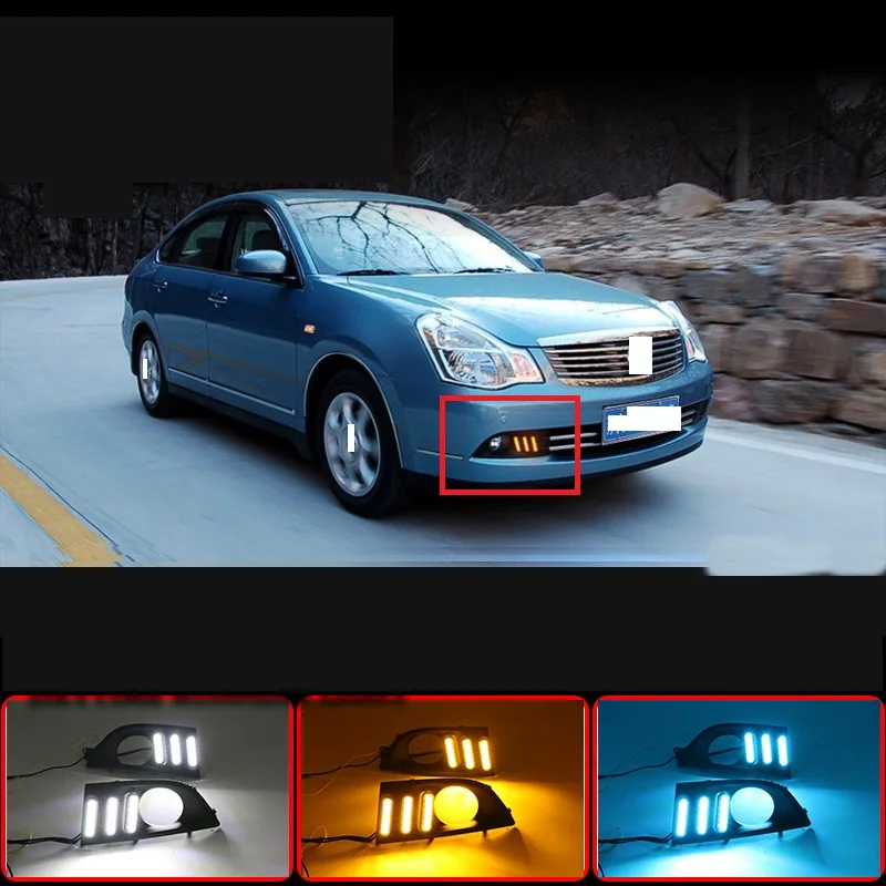 CAPQX 2 шт. для Nissan Sylphy 2006 2007 2008 передний светодиодный дневной ходовой светильник для вождения DRL противотуманный светильник противотуманная фара