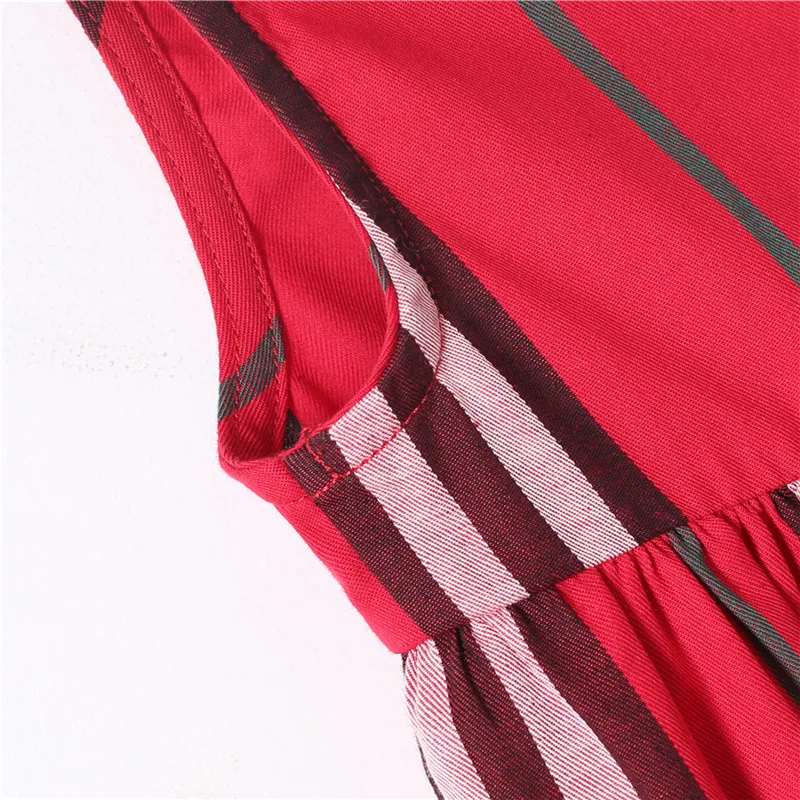 Summer Baby l Clothes Bebe Girls Dress Sets Kids Stripe Style Dresses Casual Sleeveless Lapel Tutu kids dresses for girls