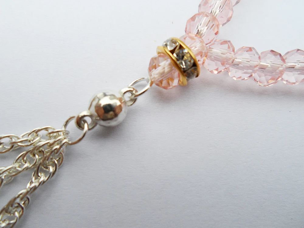 Лидер продаж розовый браслет с искусственными кристаллами религиозный модный