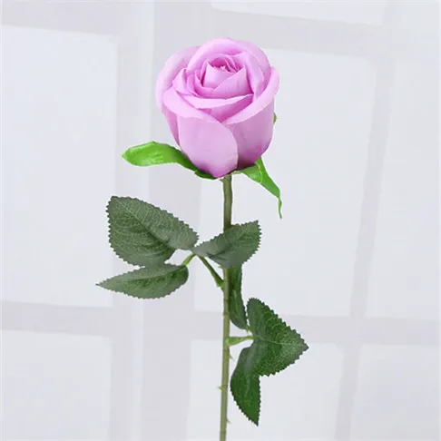 Light purple Желтая роза из искусственного шелка, цветы, декоративные цветы, украшение для дома или рождественской вечеринки, Свадебный декор - Цвет: Light purple