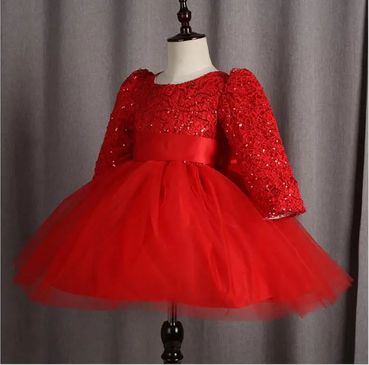 2018 explosion models new autumn and winter girls dress princess long-sleeved flower girl evening performance |