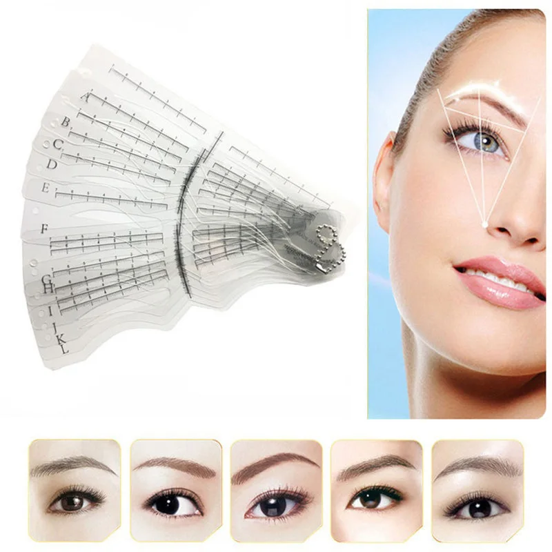 12 бровей Уход за лошадьми формирование комплект трафаретов Eye Brow Shaper DIY Макияж