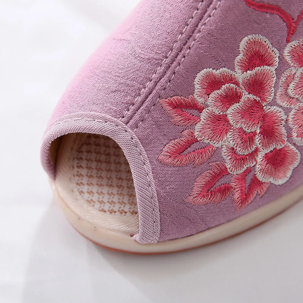 Сланцы Veowalk женские с открытым носком жаккардовые хлопковые шлепанцы удобная