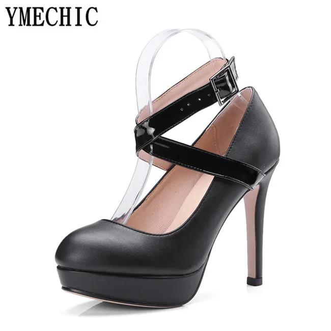 YMECHIC/2018 женские туфли-лодочки на высоком каблуке с перекрестными ремешками