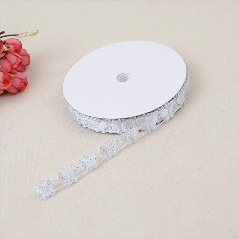 

Satin Ribbon Embossed Butterfly Shape 15mm High Quality For Clothing Applique Gift Wrapping Ultrasonic Embossing BBXU-074