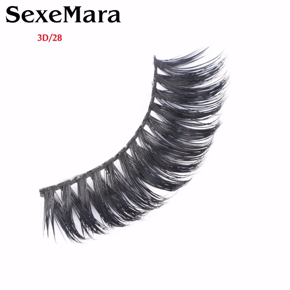SexeMara 2 pair/set False Eyelashes Black Cross Fake Eyelash Natural Long Make up Eye lash Extensions 3D/28 | Красота и здоровье