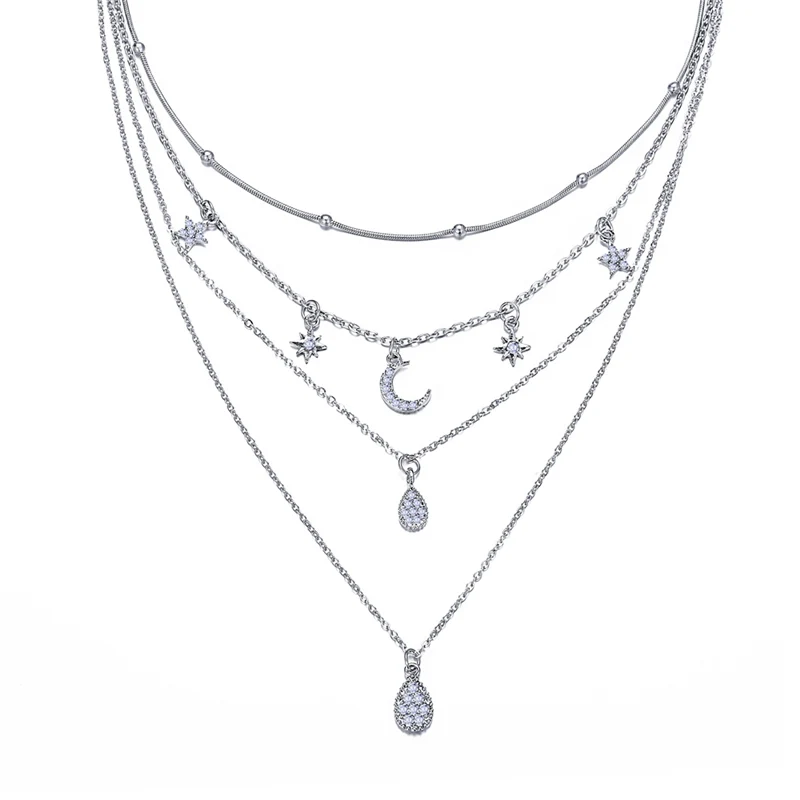 CS050063 17 км женское ожерелье многослойный, из жемчуга в виде ракушки колье ожерелье s& Подвески для женщин Модный Шарм Золотой Серебряный ювелирные изделия - Окраска металла: CS050063
