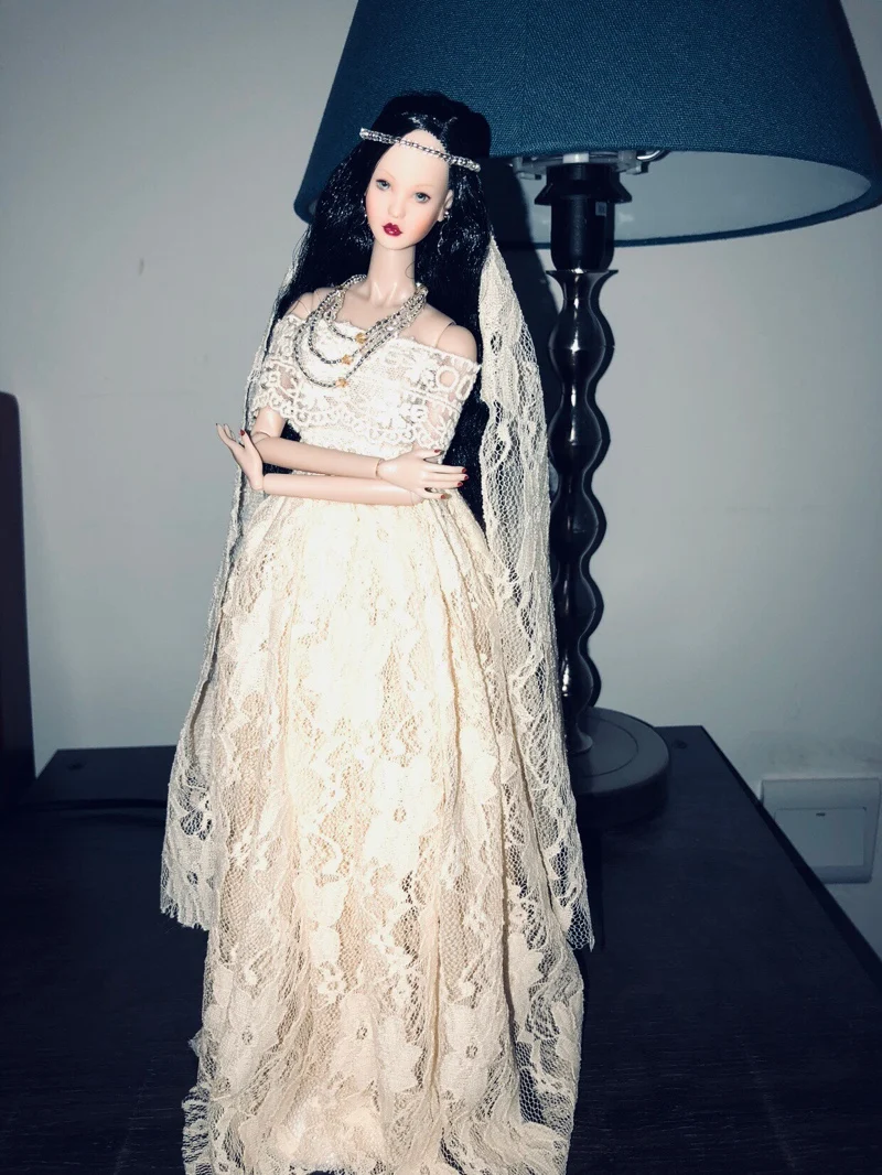 Женская Одежда для куклы st 1/3 1/4 bjd 1/6 аксессуары кукол бежевое кружевное