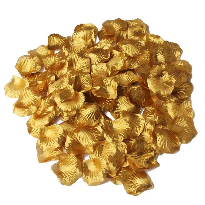 Gold 500 шт./лот Моделирование Шелковый лепесток розы Лепестки цветов на День святого Валентина вечерние Свадебные украшения Аксессуары JL - Цвет: Gold