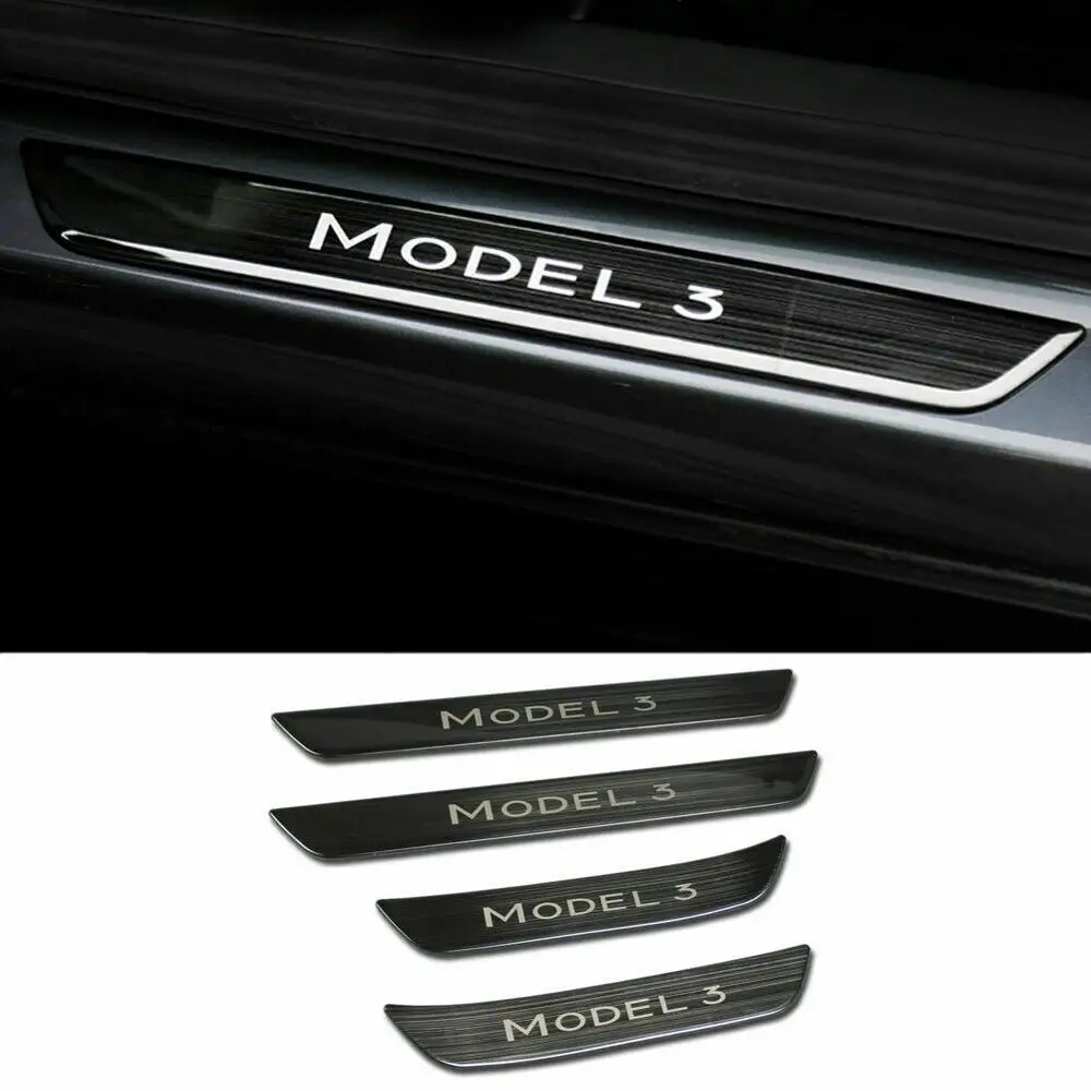 

Для Tesla Model 3 Черная Накладка на порог из нержавеющей стали защита для четырех дверей 4 шт.