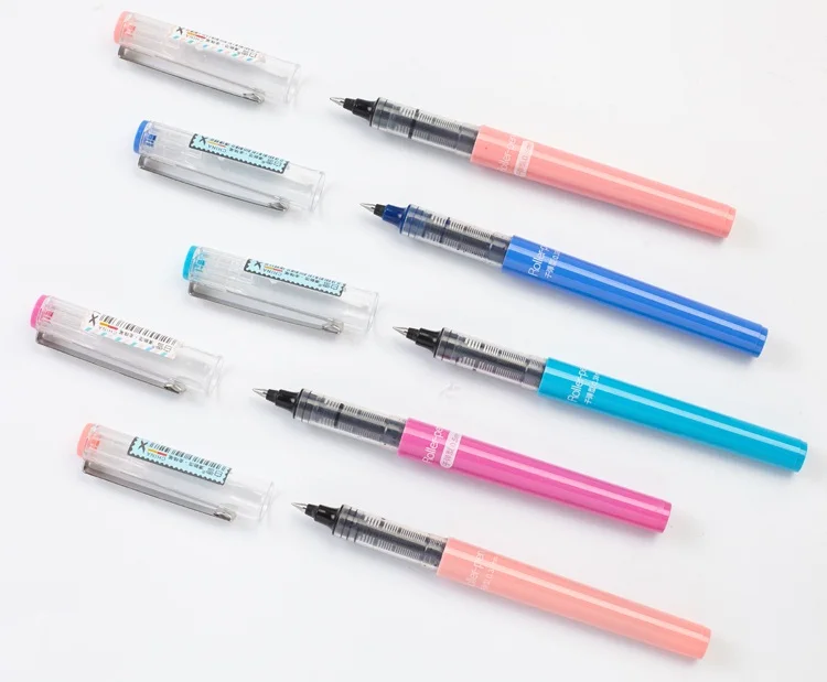 Free ink roller pen 0.5mm needle or bullet tip dye base 12pcs dozen box refillable writing | Канцтовары для офиса и дома