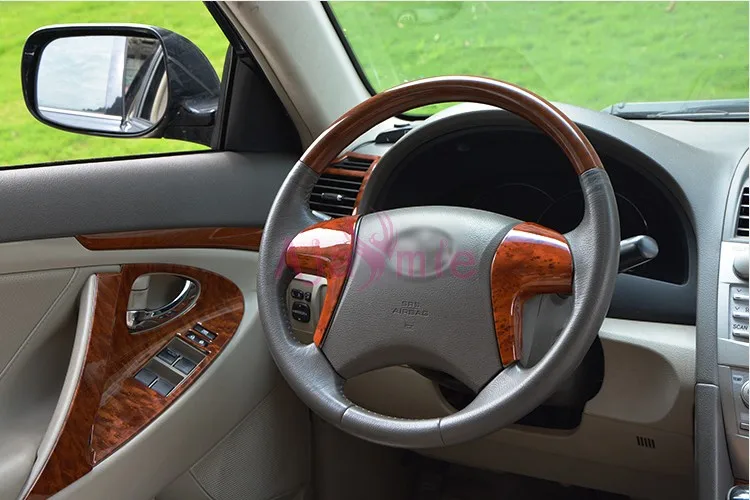 Аксессуары для Toyota Camry 2006-2011 интерьерный Деревянный Цветной дверной держатель планки панели рамка Комплект накладка Крышка для стайлинга автомобиля