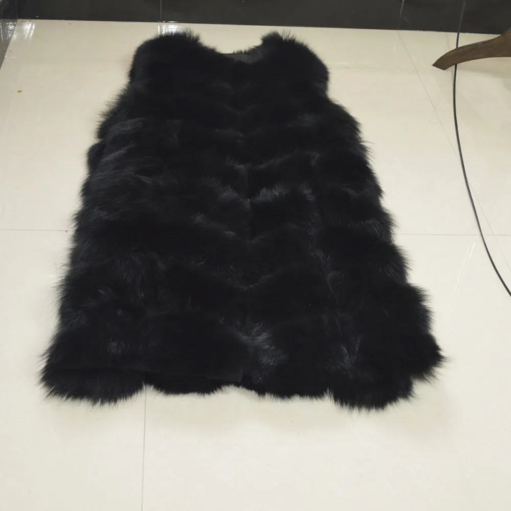 Горячая Распродажа 100% из натурального меха лисы пальто без рукавов для женщин