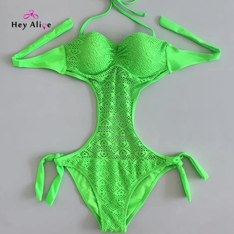 Винтажный купальник вязаный крючком цельный Сексапильный трикотажный новый