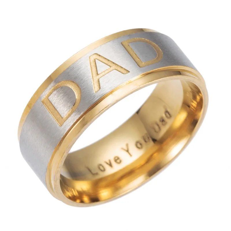 Мужское кольцо с гравировкой Gaxybb из нержавеющей стали надписью I Love You Daddy 3