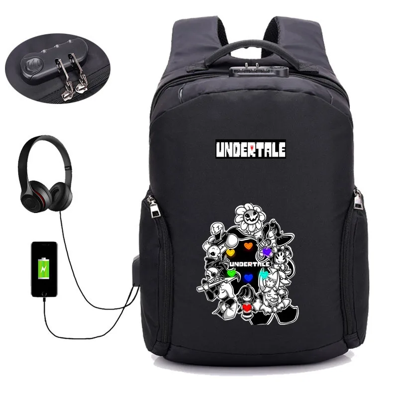 15 Горячая игра «Undertale» рюкзак usb зарядка рюкзак для мужчин wo мужские ученические сумки для путешествий книга рюкзак ноутбук рюкзаки 20 стиль - Цвет: 15