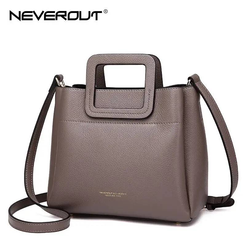 gray NEVEROUT 4 цвета Маленькая Сумочка Высокое качество Натуральная кожа Брендовая женская сумка сумки, платья Стиль тоут женские сумки на плечо - Цвет: gray