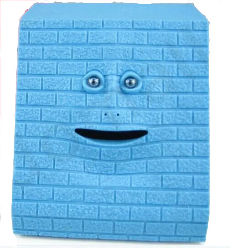 blue brick 3 цвета, симпатичная лицевая банка, сенсорная копилка, копилка, Alcancia, Moneybox, Hucha, экономия денег, монета, коробка, креативный подарок для детей - Цвет: blue brick