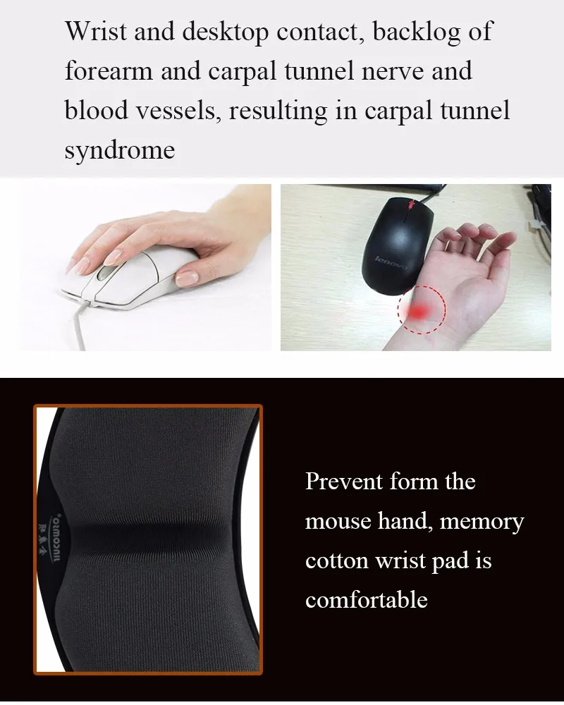 

Vmonv Memory Foam Mouse Pad Anti-skid Mouse pad Protect Wrist Rest Mat Ergonomic Office Healthy for PC Computer Laptop Desktop