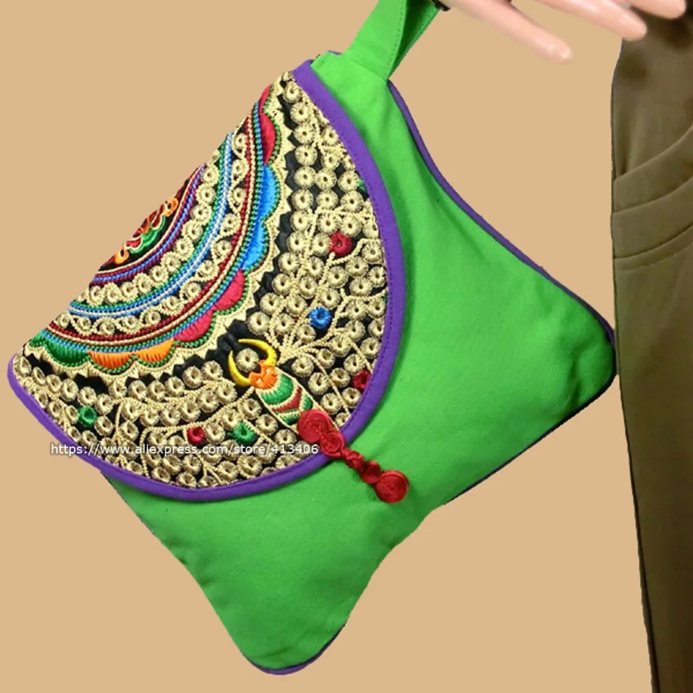 

Wristlet bag vintage Hmong Thai Indian embroidered bag Fashionable clutch purse, Boho Hippie Ethnic cosmetic bag , SYS-142B