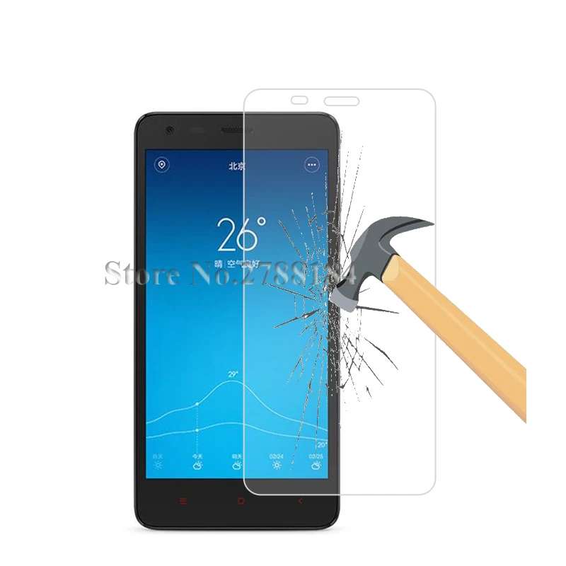 2 шт 9H 0,26 мм Премиум Закаленное стекло для Xiaomi Redmi 2 Защитная пленка, стекло для Xiaomi Redmi 2 Redmi2 стекло