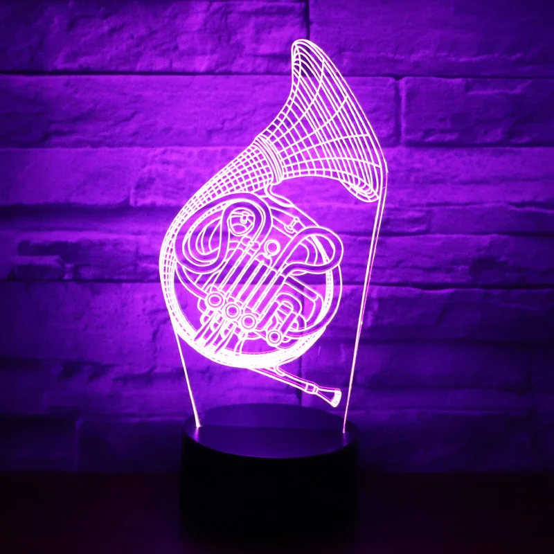 3D LED ночник Sax Музыкальные инструменты саксофон с 7 видов цветов свет для