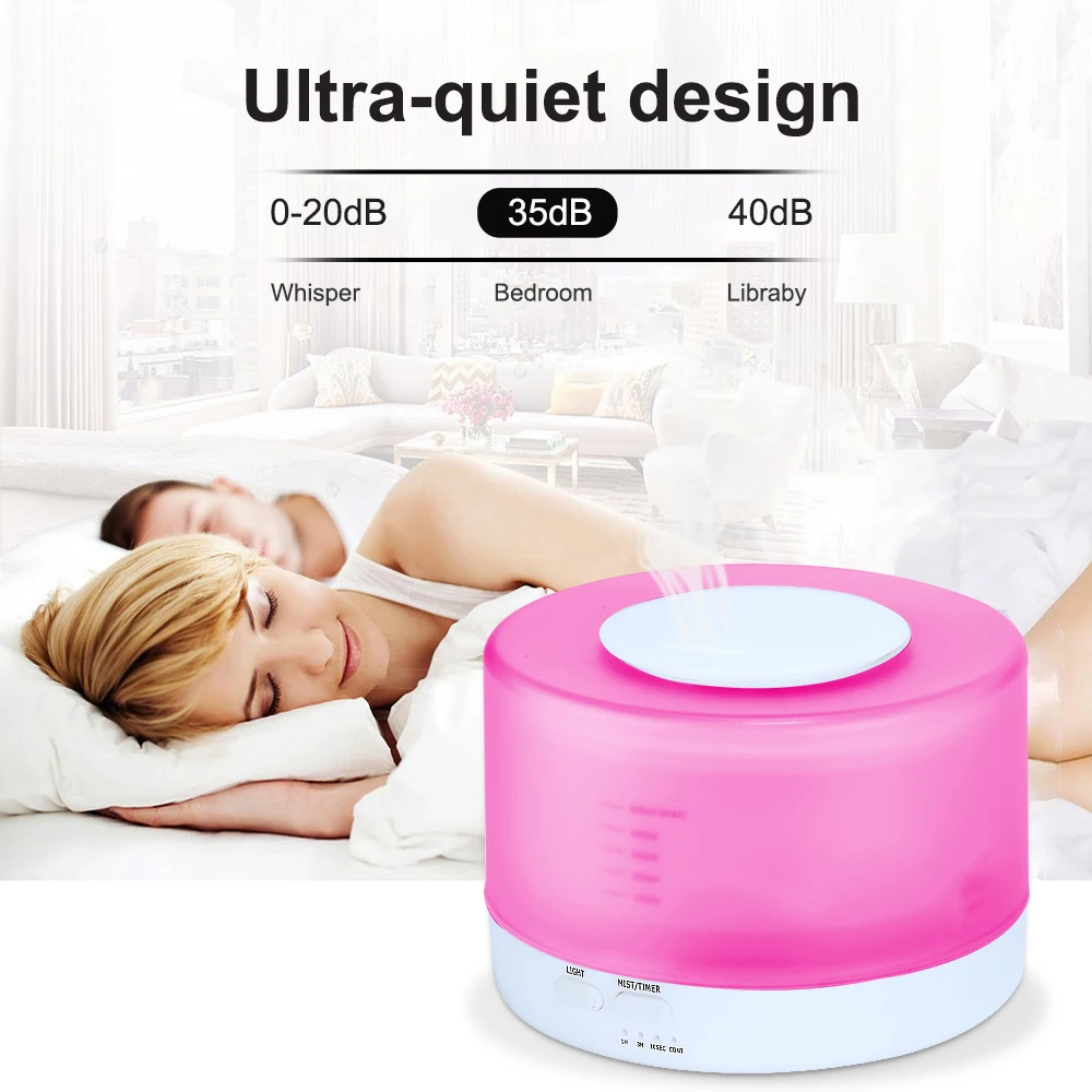 ВВПЭК 500 мл Ультразвуковой ароматизатор воздуха с цветными светодиодными огнями электрический ароматерапевтический диффузор эфирных масел.