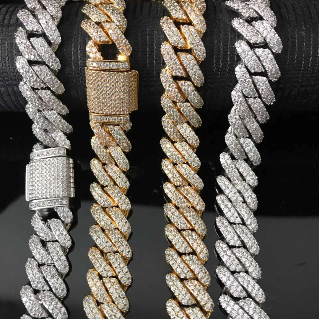 Льдом Из bling зубец кубинской звеньевой цепи