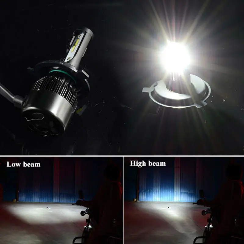 4000LM мотор H4 HS1 9003 светодиодный 6500K белый мотоцикл для дальнего ближнего света фары