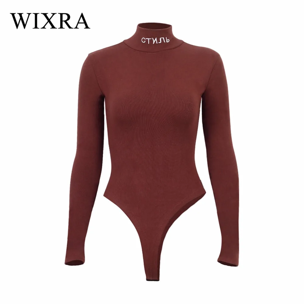 WIXRA базовая водолазка боди 2017 весна осень для женщин длинный рукав высокая