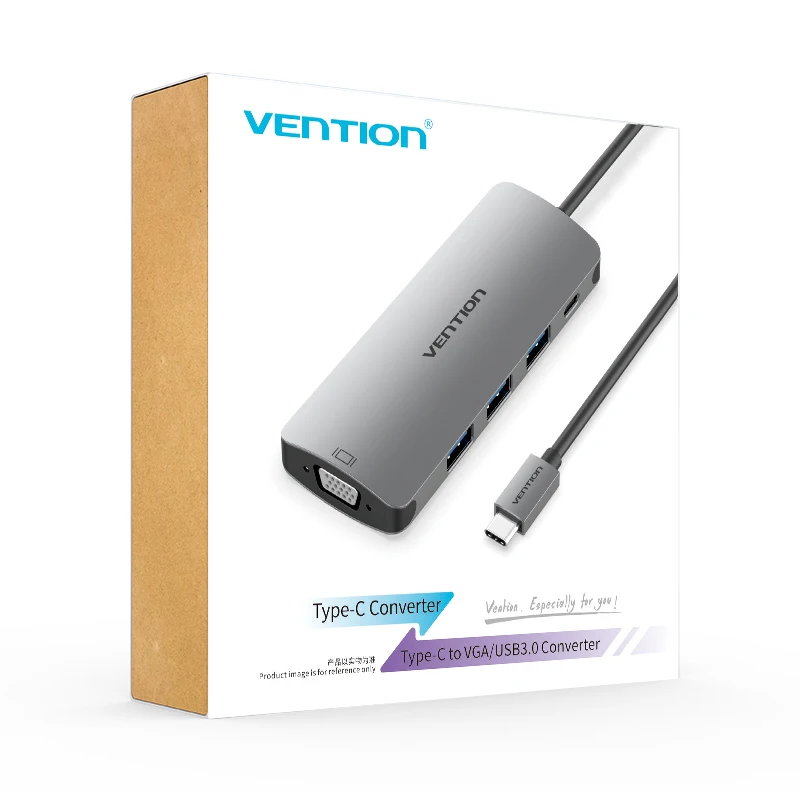 Адаптер Vention USB C на VGA конвертер 3 1 концентратор 0 для MacBook Samsung Galaxy S8/S9 Huawei P20